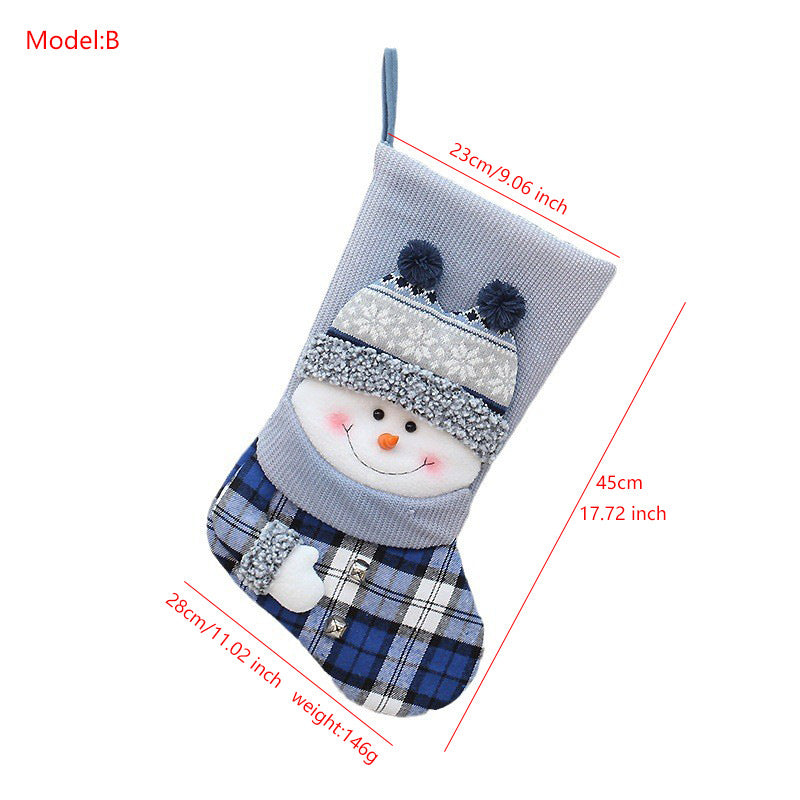 blue knitted Christmas decoration socks
