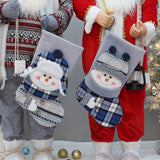 blue knitted Christmas decoration socks