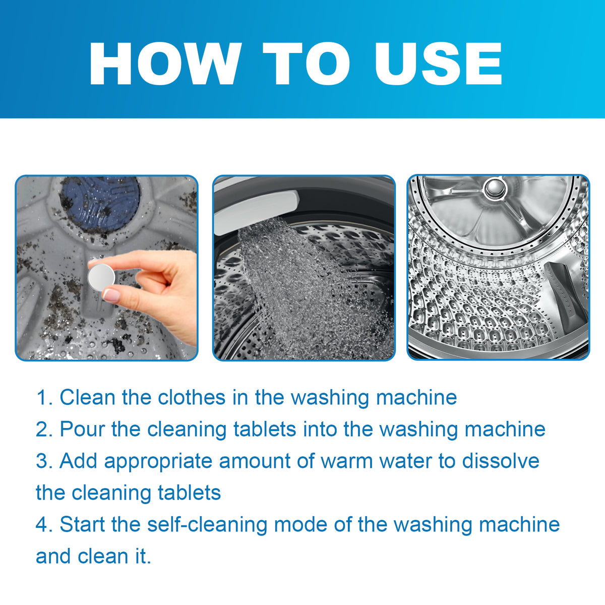Jue-Fish Washing Machine Cleaner, Washing Machine Tank Automatic Drum Liner Dirt Cleaning Sheet