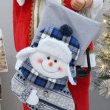 blue knitted Christmas decoration socks