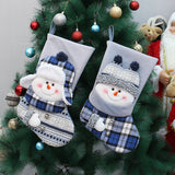 blue knitted Christmas decoration socks