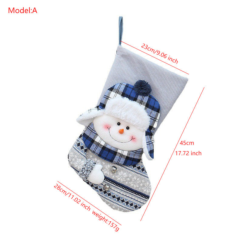 blue knitted Christmas decoration socks