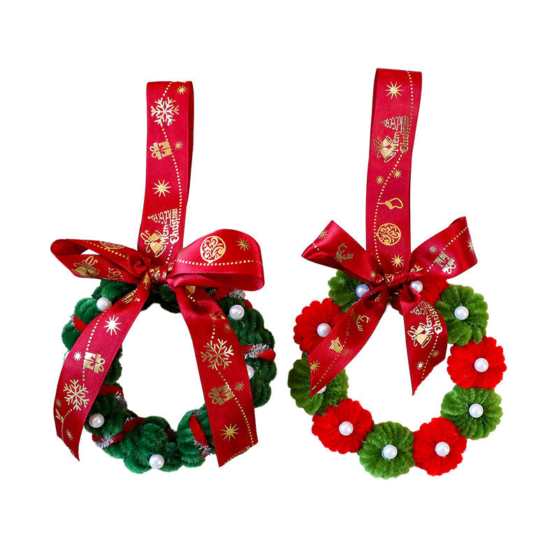 twisted stick fabric Christmas wreath ornament