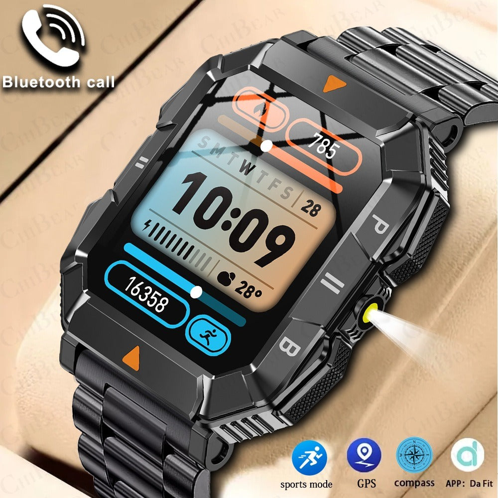 YK03 smartwatch Bluetooth call flashlight sports waterproof heart rate blood oxygen health monitoring
