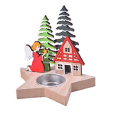 Christmas wooden candle stand decoration
