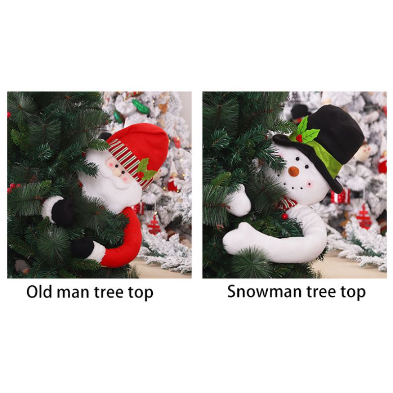 Christmas tree topper Santa snowman decoration