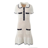 Early spring new product Xiaoxiang contrasting color knitted camisole skirt for women, sweet and slimming sleeveless dress